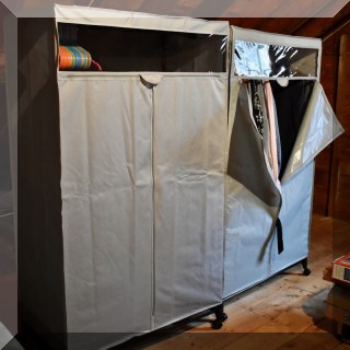 Z15. 2 Hanging storage racks. 62”h x 32”l x 20”d - $18 each
